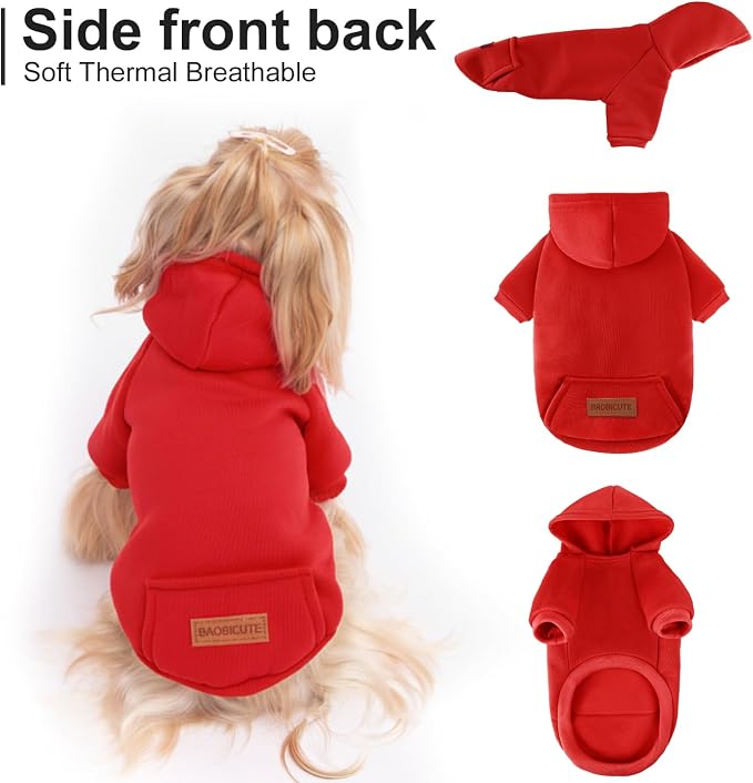 2 Pack Dog Hoodie Warm Hood Dog Sweater Cold Weather Small Dogs Sweatshirt - Image 4