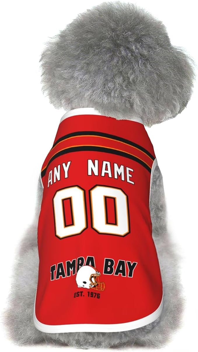 Tampa Dog Clothes Jersey Pet Jersey Customized Any Name & Number S-5XL by Tiffur