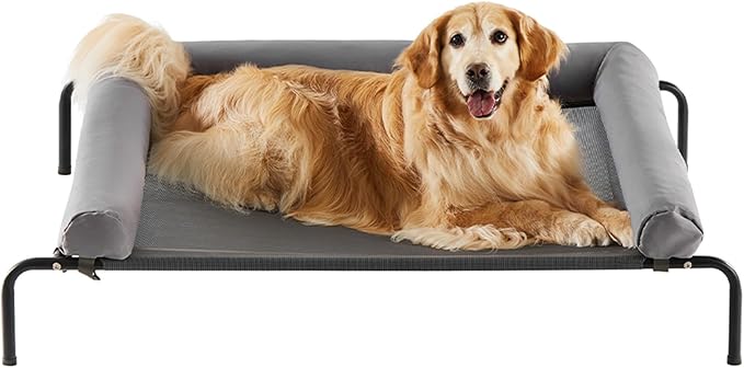 RRPETHOME Large Elevated Cooling Dog Bed, Raised Pet Cot Beds by RRPETHOME