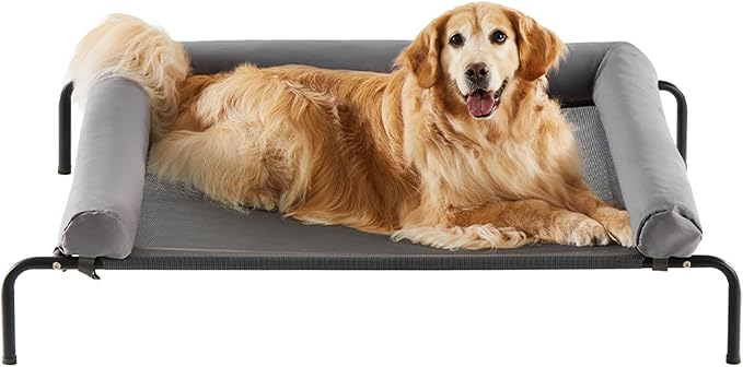 RRPETHOME Large Elevated Cooling Dog Bed, Raised Dog Cot Beds by RRPETHOME