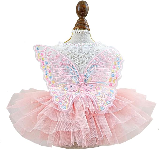 Fashion Sweet Puppy Dog Blingbling Princess Skirt Pet Dog Lace Cake Camisole by MaruPetyourkidsfriends