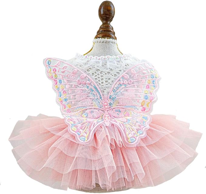 Fashion Sweet Puppy Dog Blingbling Princess Skirt Pet Dog Lace Cake Camisole by MaruPetyourkidsfriends