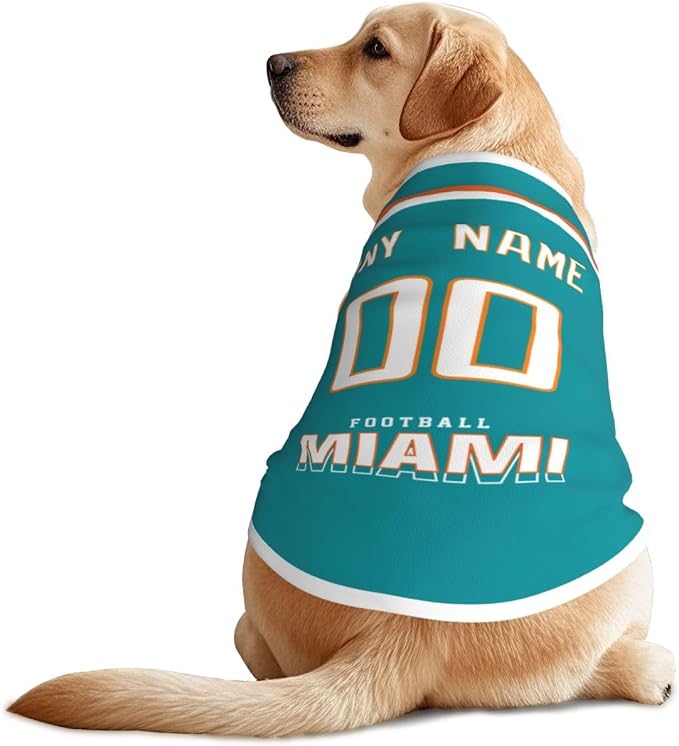 Miami Custom Pet Jersey Dog Clothes Jersey Various Sizes Customized Any Name & by EaunyVerat