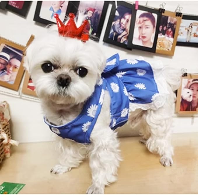 Dog Harness Dress for Small Dog Daisy Floral Dog Harness and Leash Set Bow Knot - Image 5