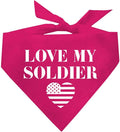 Love My Soldier Dog Bandana | 100% Cotton Adjustable Triangle | Made in USA | by TeesTails