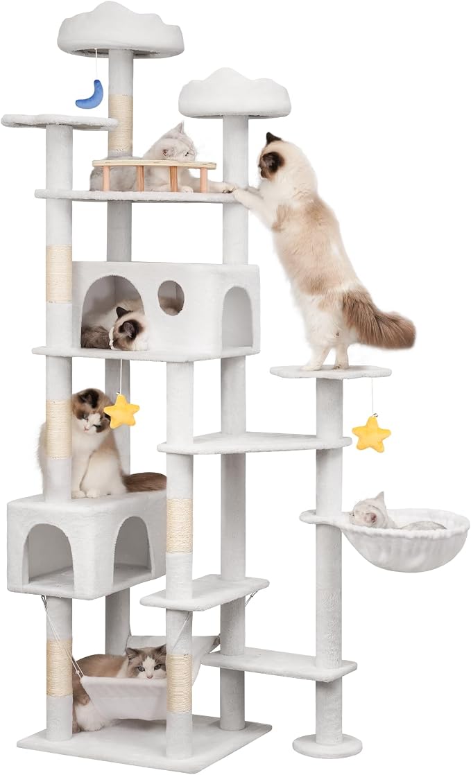 79in Tall Cat Tower for Heavy Duty Big Cats, Large Cat Tree by Meecal