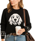 Custom Dog Knit Sweater for Women Personalized Pet Paw Print Pullover Dog Mom by GrewearFashion