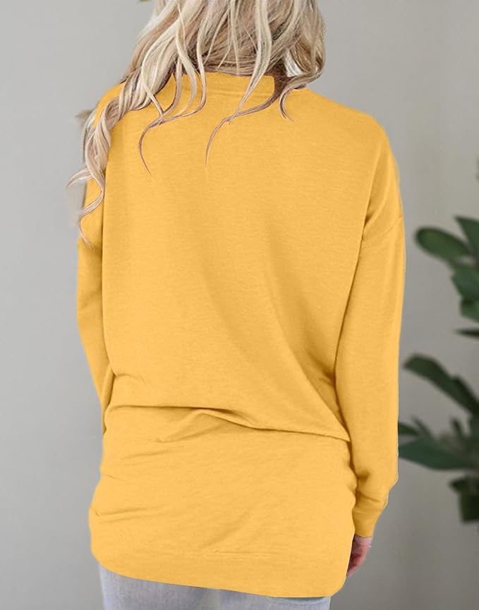 Akihoo Womens Casual Long Sleeve Tunic Tops Crew Neck Shirt Blouses - Image 5