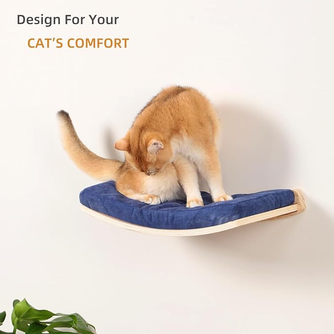Curved Cat Shelves and Perches, Floating Cat Wall Bed - Image 7