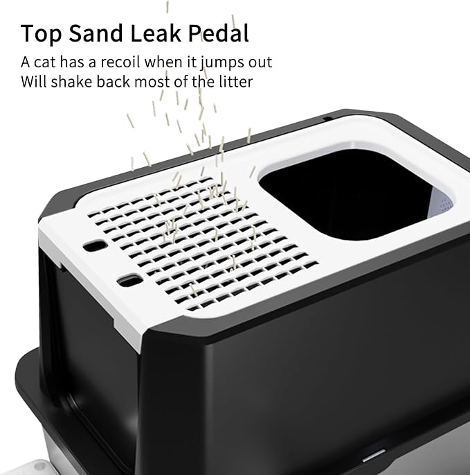 RIZZARI Stainless Steel Cat Litter Box, Odorless Enclosed Litter Box - Image 5