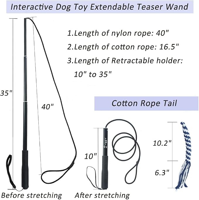 Flirt Pole for Dogs, Interactive Teaser Wand - Image 2