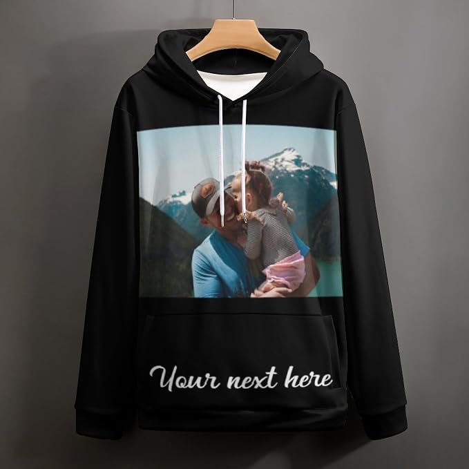Artsadd Custom Face Unisex athletic Pockets Sweatshirt Loose Hoodie Custom - Image 5
