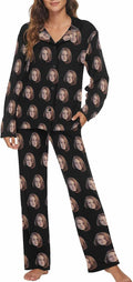 MyPupSocks Custom Face Pajamas for Women Set, Personalized Photo Long Sleepwear by MyPupSocks