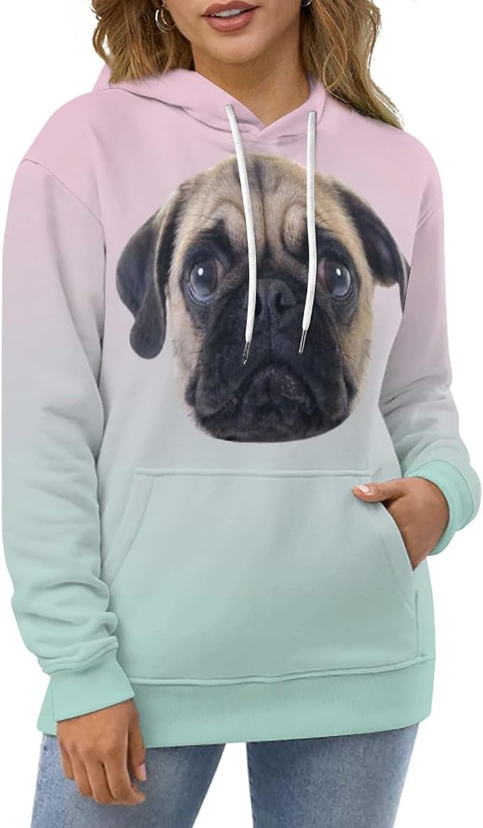 Artsadd Custom Face Unisex athletic Pockets Sweatshirt Loose Hoodie Custom - Image 6