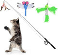 Pawaboo Interactive Cat Toy, Retractable Cat Fishing Rod by Pawaboo