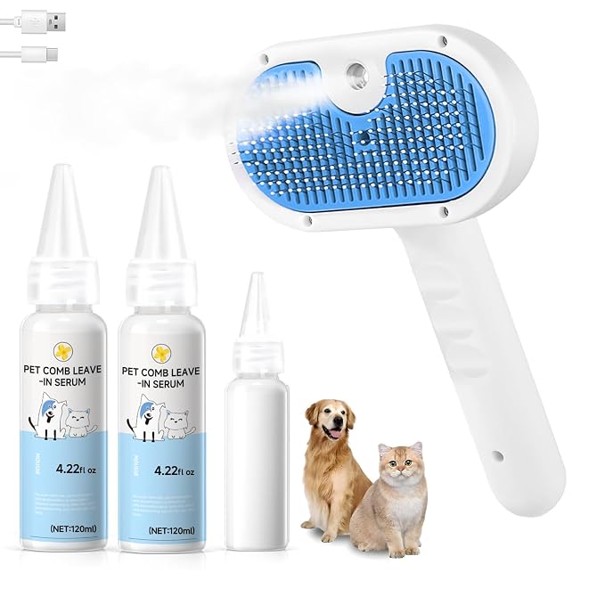 Pet Steam Brush for Dog & Cat by LetsFeedPetPremiumCollectio