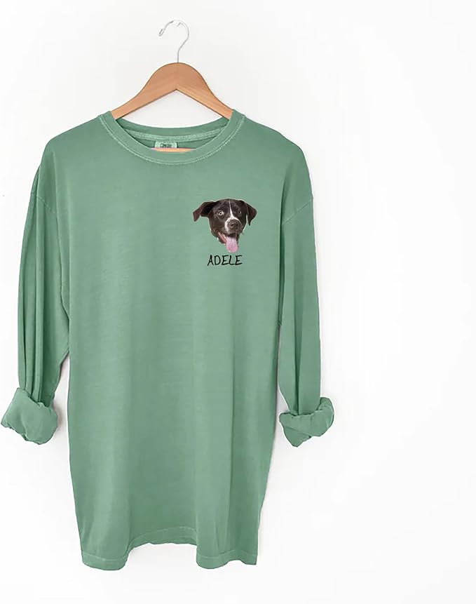 Custom Dog Photo Shirt, Cute Cat Mom Dad Gifts, Pet Lover Long Sleeve Shirts - Image 3