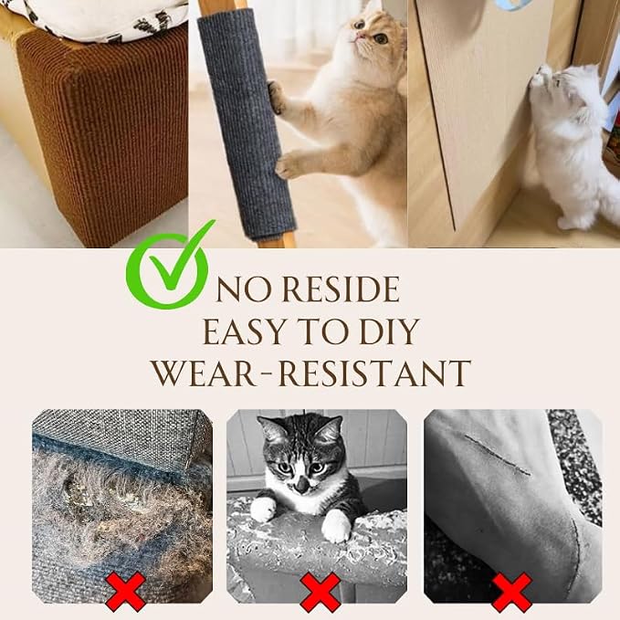 78.7"x15.8" Cat Scratching Carpet Mat Furniture Protector, Covering DIY Cat - Image 3