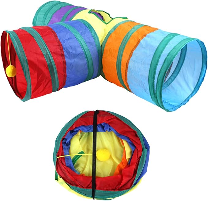 32Pcs Cat Toys Kitten Interactive Pet Toys Assortments, Foldable Rainbow Tunnel - Image 7