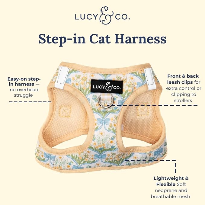 Lucy & Co. Sunshine and Daffodils Step-in Cat Harness and Leash Set Bundle - Image 3