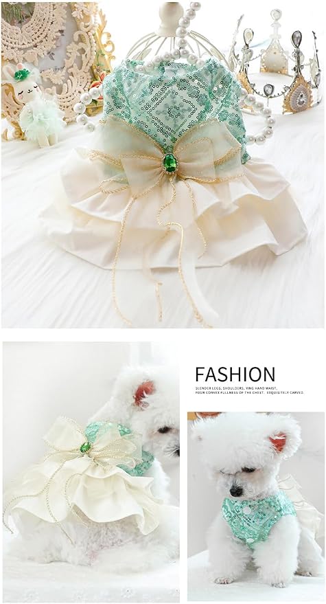 Fashion Sweet Puppy Dog Blingbling Princess Skirt Pet Dog Lace Cake Camisole - Image 4