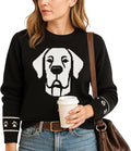 Custom Dog Knit Sweater for Women Personalized Pet Paw Print Pullover Dog Mom by GrewearFashion