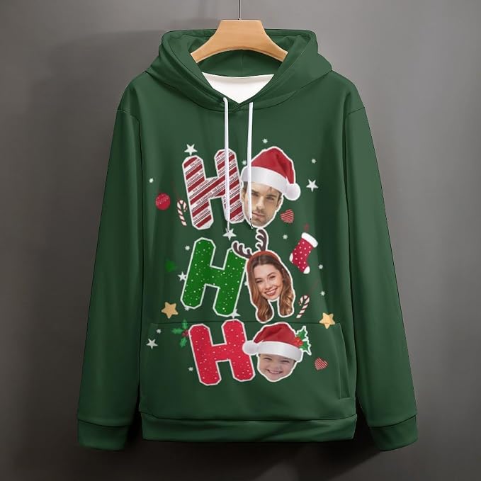 Artsadd Custom Face Unisex athletic Pockets Sweatshirt Loose Hoodie Custom - Image 4