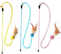 IUHKBH Cat Wands, 3 Colors Mesh Tube Teaser Toys Cute Kitten Wand Interactive by IUHKBH