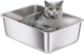 Stainless Steel Litter Box, Non Stick Litterbox No Smell by Holintan