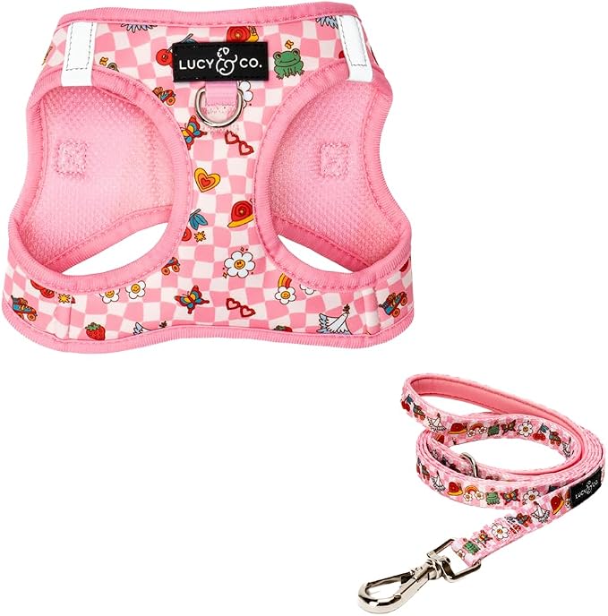 Lucy & Co. Cutie Patootie Step-in Cat Harness & Leash Bundle – Reflective by LucyCo