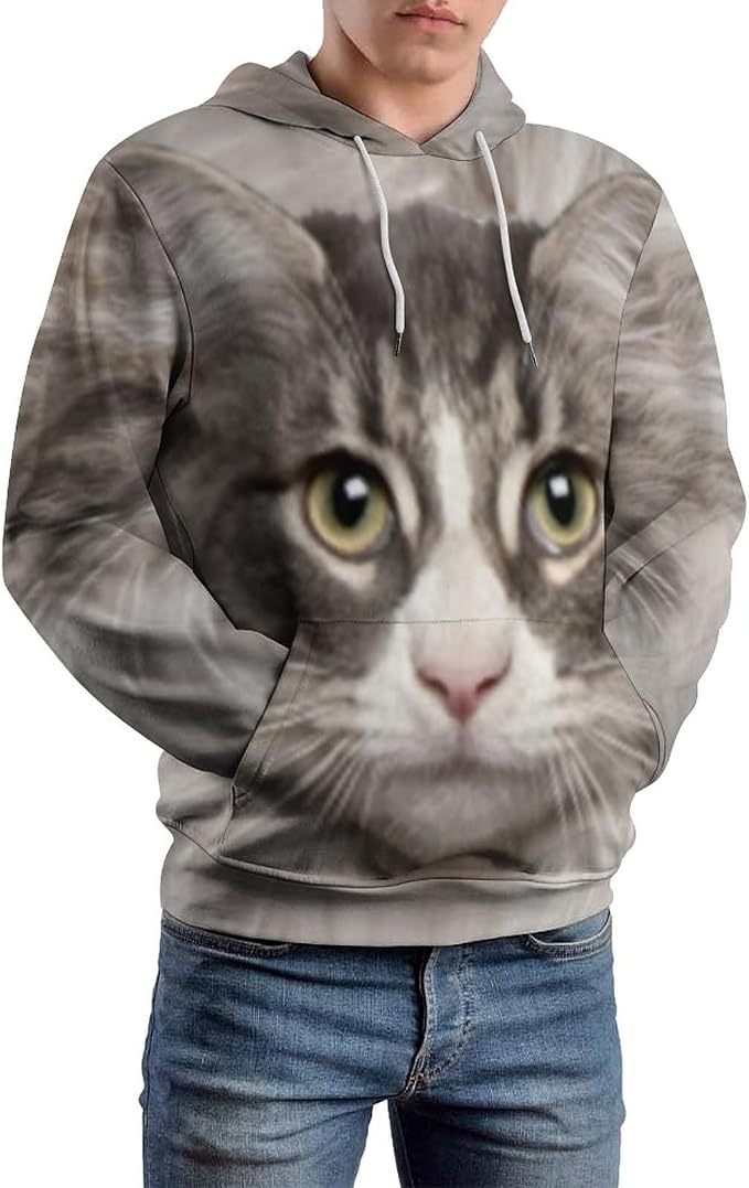Artsadd Custom Face Unisex athletic Pockets Sweatshirt Loose Hoodie Custom by Artsadd