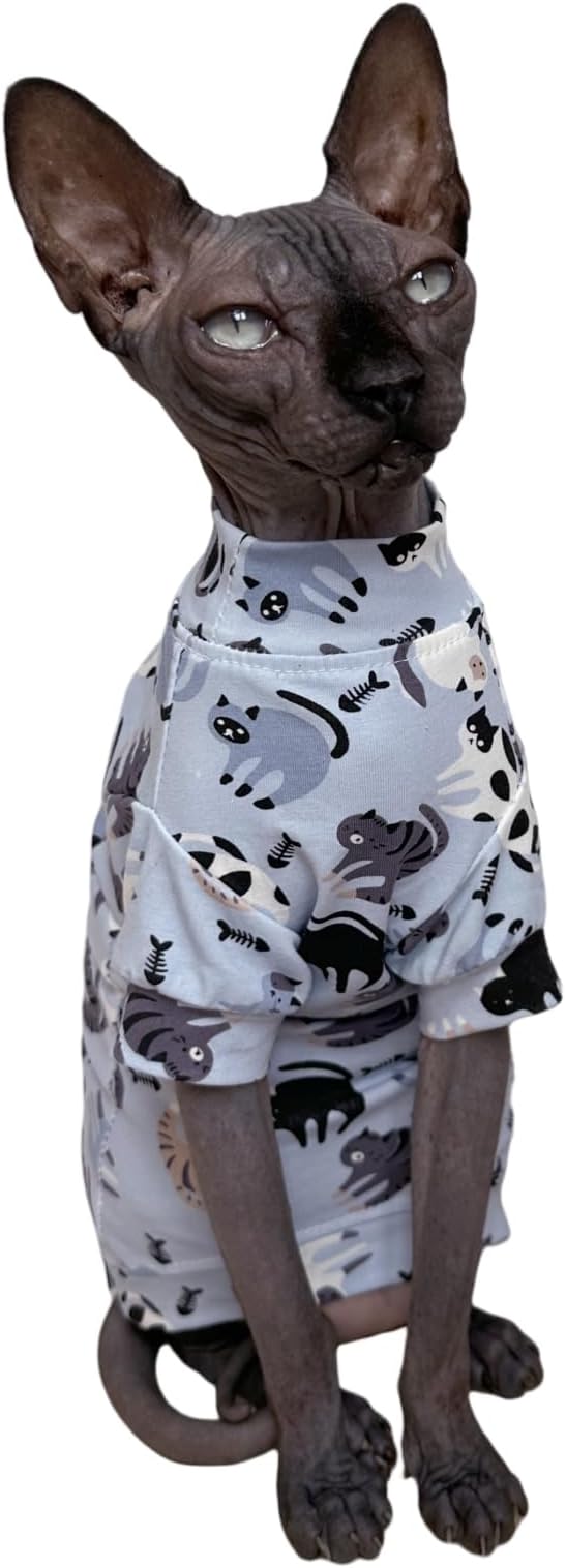 Limited Edition Sphynx Cat Cotton T-Shirts Hairless Cat Sweatshirt Pet Kitten - Image 3