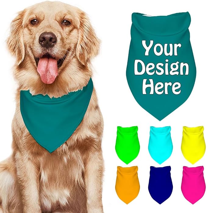Personalized Dog Scarf Add Your Design Custom Dog Bandanas by VYXONIA