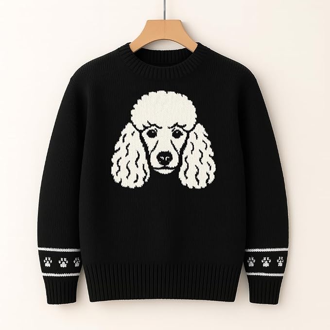 Custom Dog Knit Sweater for Women Personalized Pet Paw Print Pullover Dog Mom - Image 4