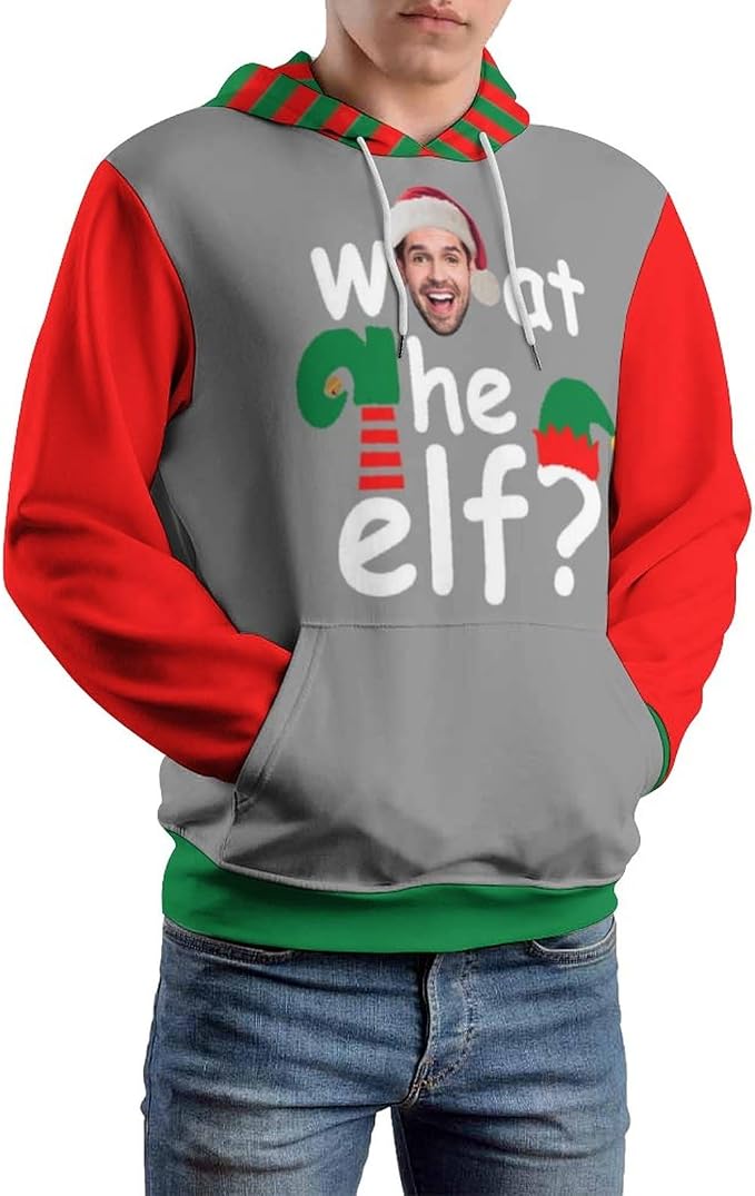 Artsadd Custom Face Unisex athletic Pockets Sweatshirt Loose Hoodie Custom - Image 5