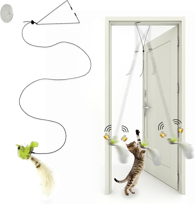 Cat Toys Indoor Hanging Door Retractable Flying Da Bird Cat Toy by Mitubati