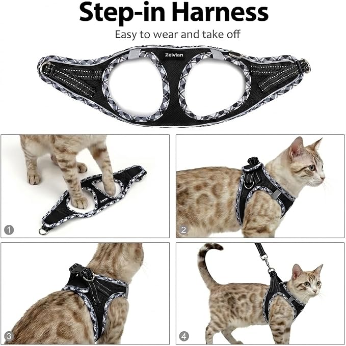 Cat Harness and Leash Set for Walking, Escape Proof Adjustable Soft Mesh Kitten - Image 6