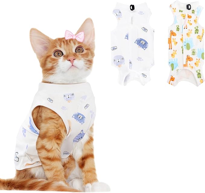 2 PCS Cat Recovery Suit Female Cat Onesie by Coppthinktu