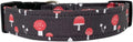 Mushrooms in Red Dog Collar by Collars+by+Design