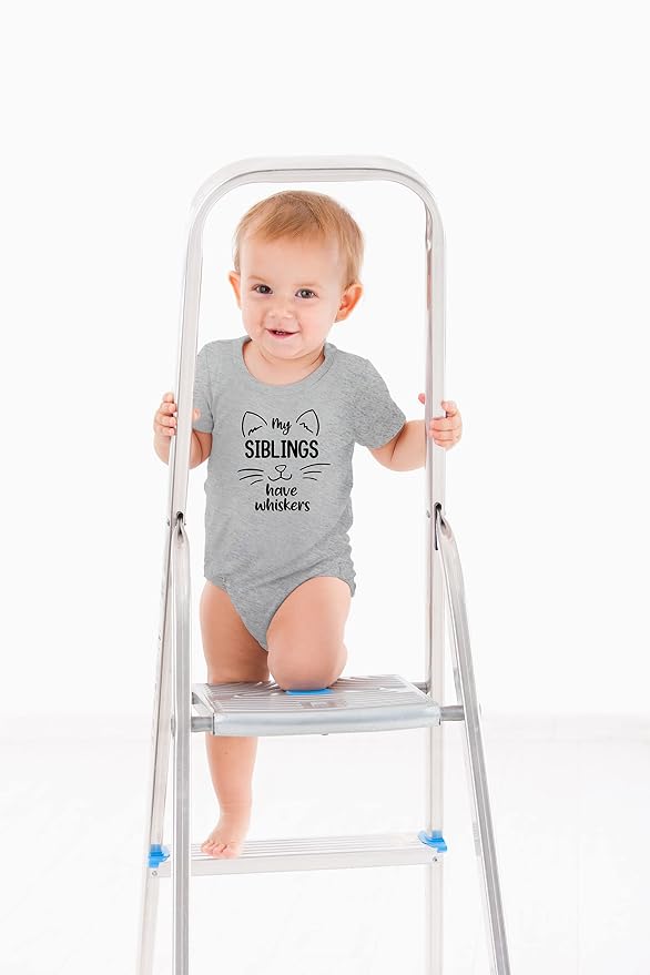 AW Fashions My Siblings Have Whiskers Baby Bodysuit Funny Cute Infant Outfit - Image 3