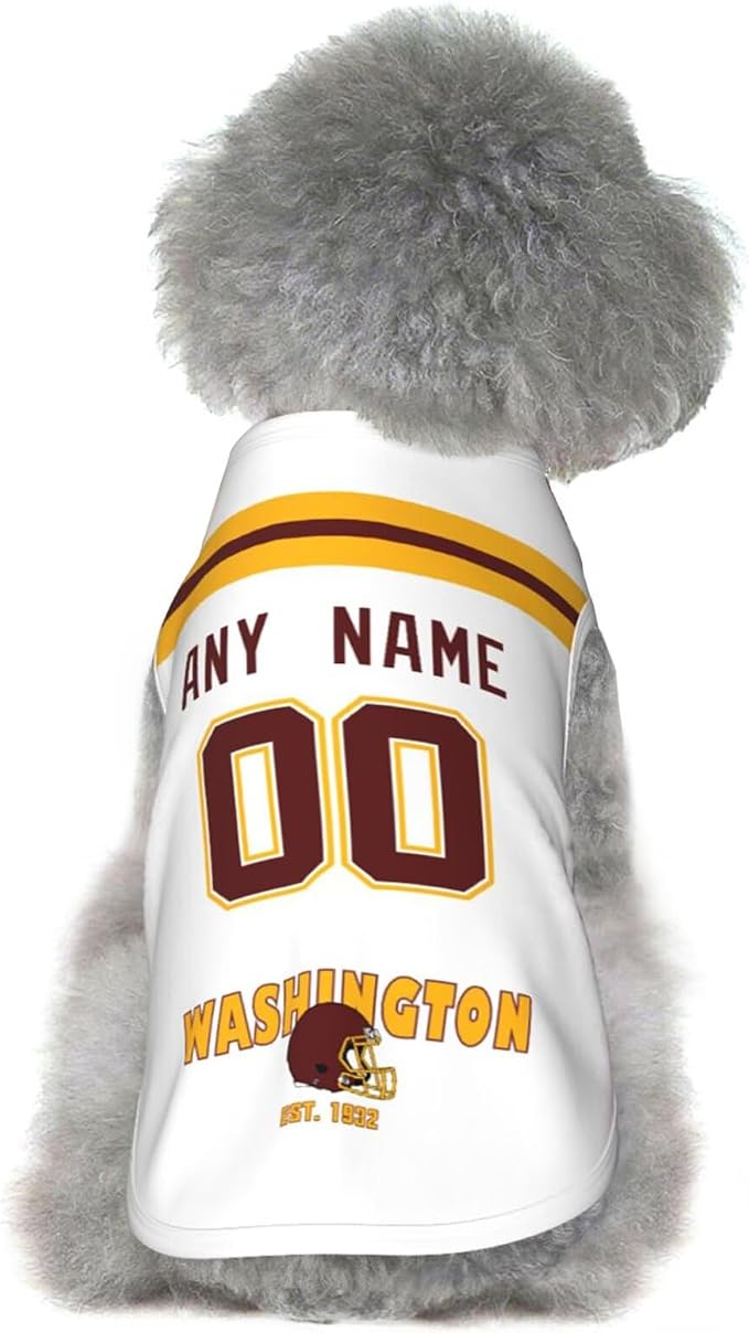 Wash1ngt0n Dog Clothes Jersey Pet Jersey Customized Any Name & Number S-5XL - Image 7