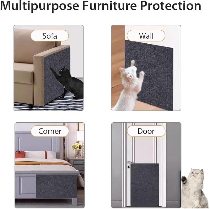 NATUYA Cat Scratcher Mat, 39.4"x15.8" Trimmable Couch Furniture Protector - Image 5
