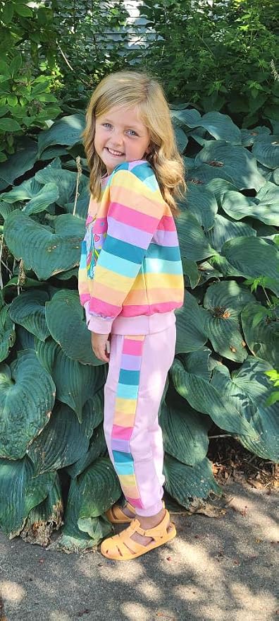 Little Girls Unicorn Outfits 2 Piece Kids Ruffle Sleeve Sweatshirt + Leggings - Image 4