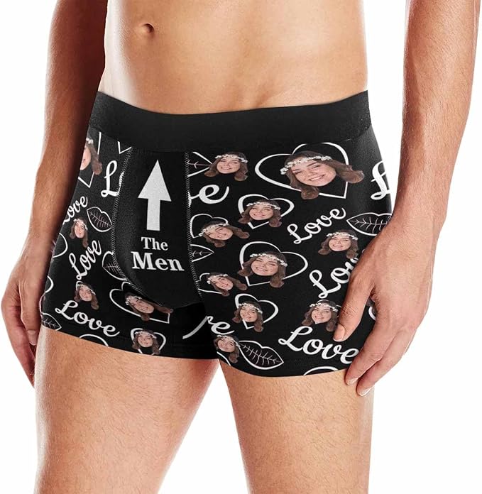 M YESCUSTOM Custom Faces Funny Short Briefs Gift - Image 3