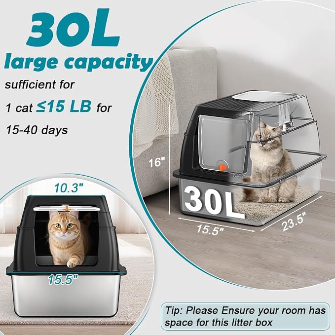 SZEE XL Stainless Steel Litter Box - Image 2