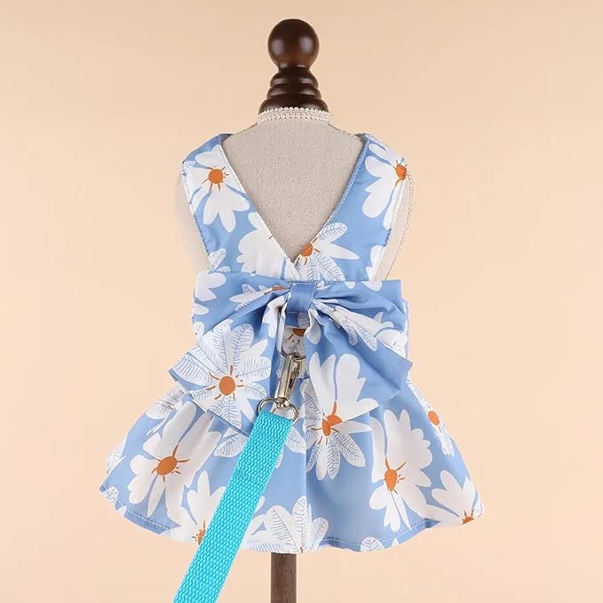 Dog Dress Bowknot Harness Leash Set - Image 6