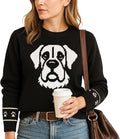 Custom Dog Knit Sweater for Women Personalized Pet Paw Print Pullover Dog Mom by GrewearFashion