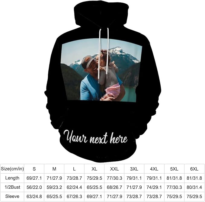 Artsadd Custom Face Unisex athletic Pockets Sweatshirt Loose Hoodie Custom - Image 3