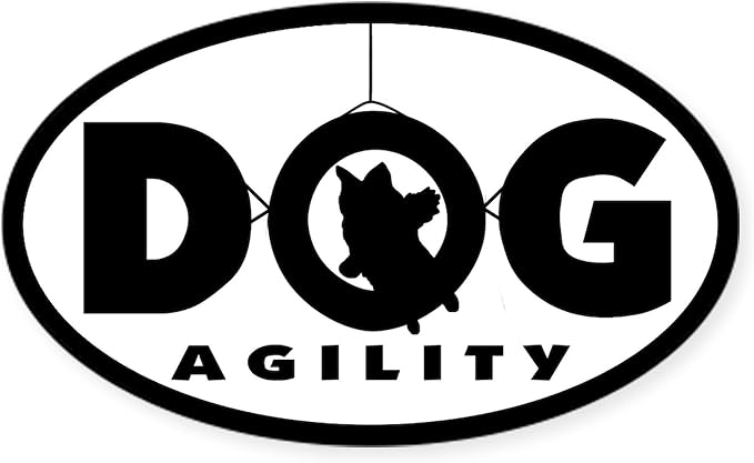 CafePress Tire Jump Dog Agility Oval Sticker Oval Car Bumper Sticker by CafePress