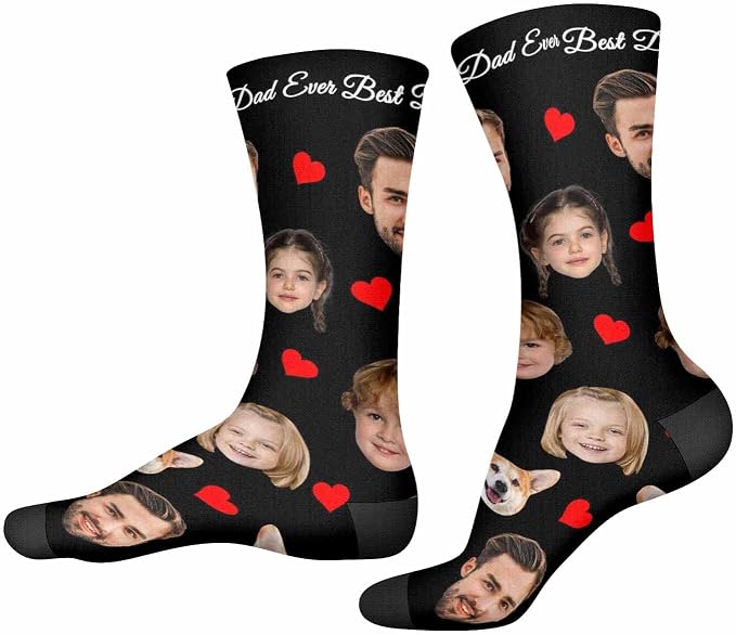 Artsadd Custom Face Socks for Dad Fathers Day Gift Novelty Personalized Photo - Image 4